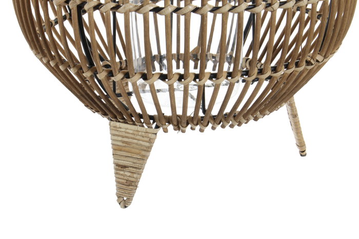DKD Home Decor Portavelas de Ratán y Metal Natural