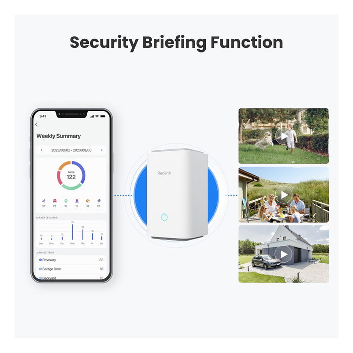 Reolink Kit Hub 1 con 2 Cámaras Argus B310 Inalámbricas de Batería, Blanca, 3 MP, 115°