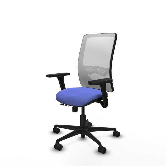 PIQUERAS Y CRESPO Silla de oficina Zulema Azul claro/Blanco con Brazos 3D