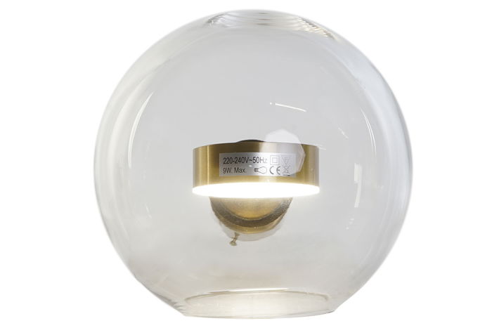 DKD Home Decor Lámpara Aplique Moderno Dorado Cristal y Metal 25 x 20 x 20 cm