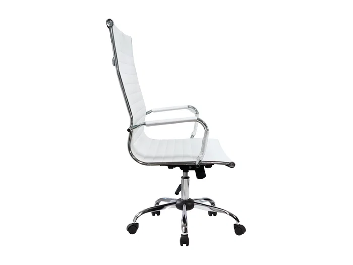 Equip 651017 Silla de Oficina y Ordenador, Respaldo Alto y Asiento Acolchado en Blanco, Ajuste de Altura y Respaldo, Ergonomica, Soporta 120 kg
