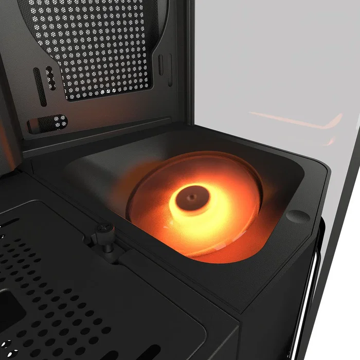 Cougar FV270 RGB Midi Torre Negro - Caja PC Gaming con Cristal Templado Curvado, 4 Ventiladores RGB, Compatible E-ATX y GPU 420mm, Gestión de Cables