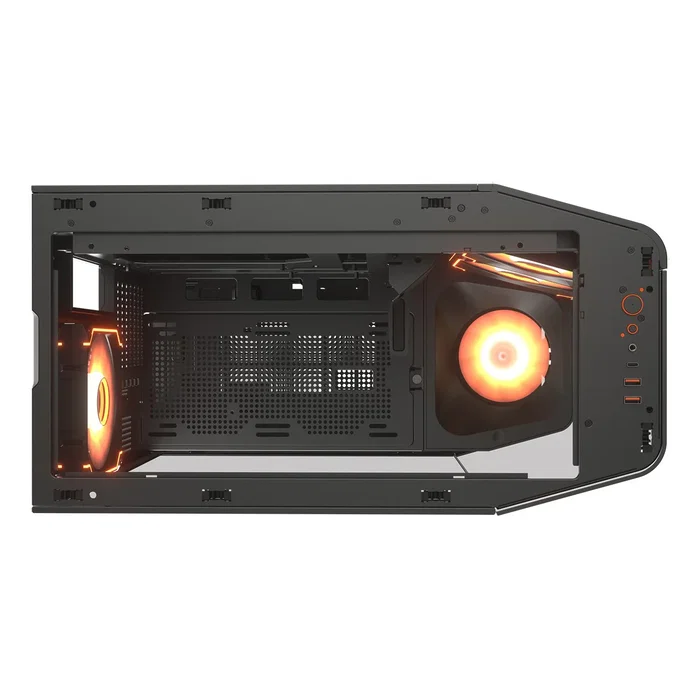 Cougar FV270 RGB Midi Torre Negro - Caja PC Gaming con Cristal Templado Curvado, 4 Ventiladores RGB, Compatible E-ATX y GPU 420mm, Gestión de Cables