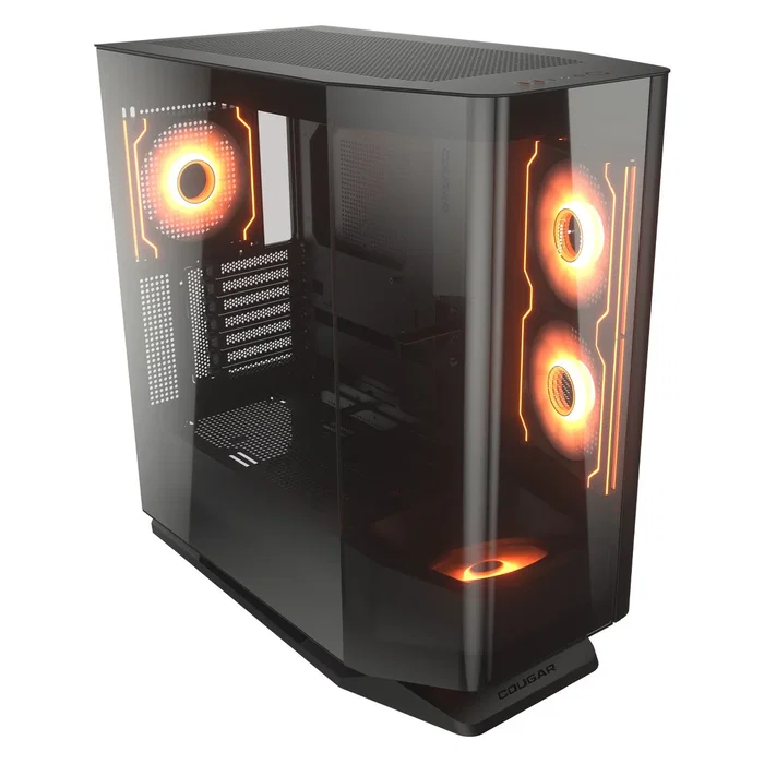 Cougar FV270 RGB Midi Torre Negro - Caja PC Gaming con Cristal Templado Curvado, 4 Ventiladores RGB, Compatible E-ATX y GPU 420mm, Gestión de Cables