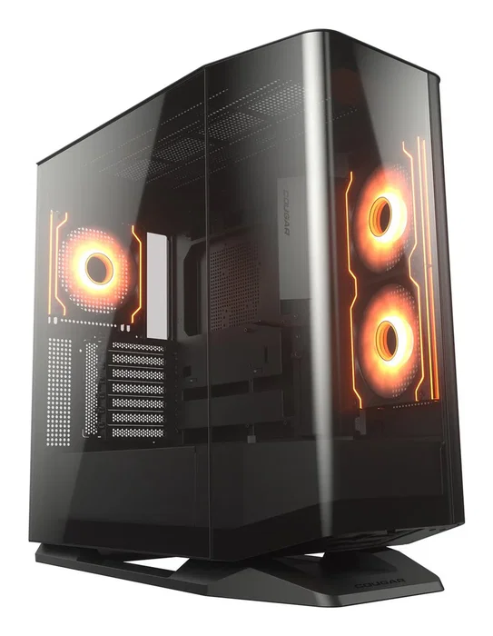 Cougar FV270 RGB Midi Torre Negro - Caja PC Gaming con Cristal Templado Curvado, 4 Ventiladores RGB, Compatible E-ATX y GPU 420mm, Gestión de Cables