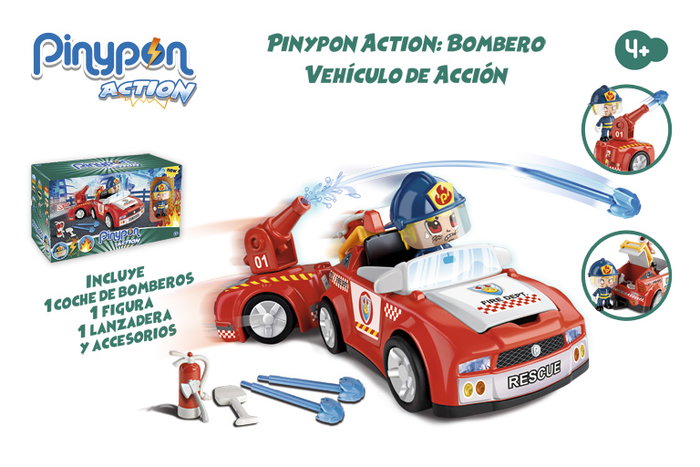 Pin Y Pon Coche De Bomberos Vehículos De Acción Pinypon Action 7/14610 Incluye Moto Y Figura Pin Y Pon Coche De Bomberos Vehículos De Acción Pinypon Action 7/14610 Incluye Moto Y Figura
