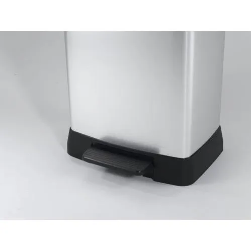 Curver Papelera 50 L Gris Metalizado Plegable con Sello Antiolor - Compartimento Rectangular para Pedales