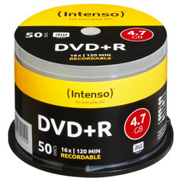 Intenso DVD+R 4,7 GB 16x Speed, Pack de 50