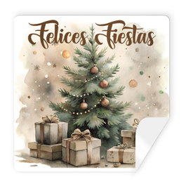 ARGUVAL Rollo de 250 Etiquetas Cuadradas con Diseño de Árbol