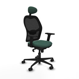 PIQUERAS Y CRESPO Silla de oficina Jorquera con mecanismo Sincro, Verde botella y Negro
