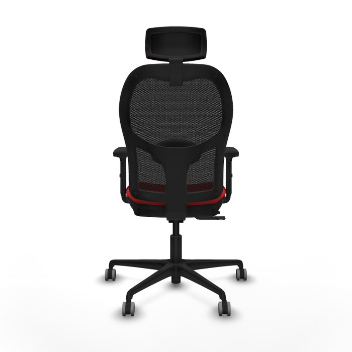 PIQUERAS Y CRESPO Silla de oficina Jorquera con mecanismo Sincro/Traslack, Rojo y Negro