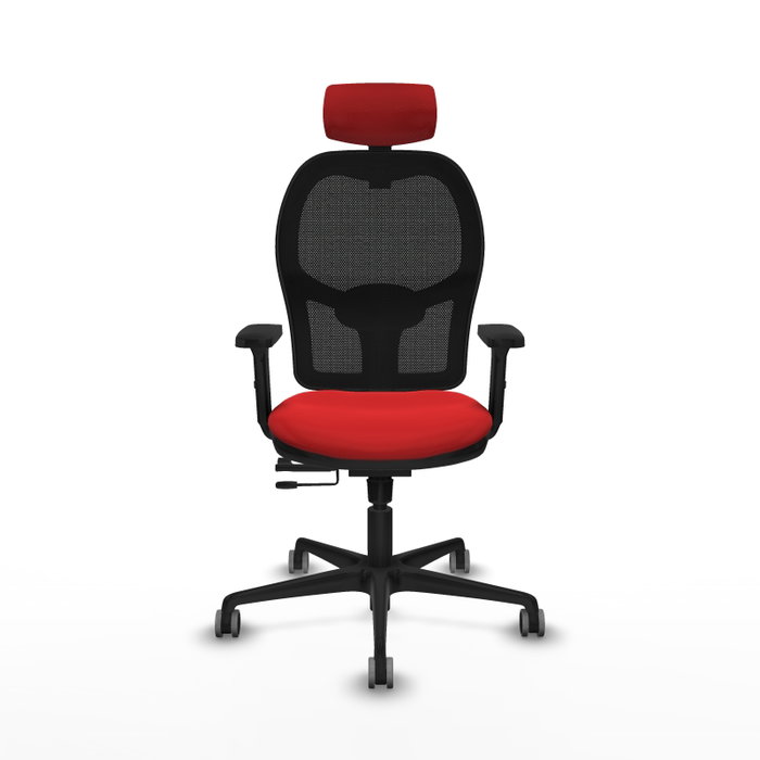 PIQUERAS Y CRESPO Silla de oficina Jorquera con mecanismo Sincro/Traslack, Rojo y Negro