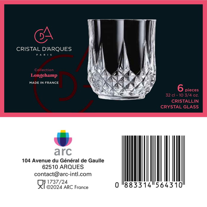 Vaso Bajo Cristalin Longchamp Cristal d'Arques 32 cL