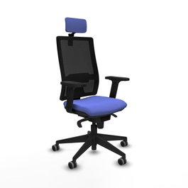 PIQUERAS Y CRESPO Silla de oficina Horna con Mecanismo Sincro, Azul claro y Negro