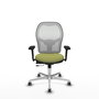 PIQUERAS Y CRESPO Silla de oficina Jorquera con mecanismo Sincro/Traslack Verde oliva y Blanco
