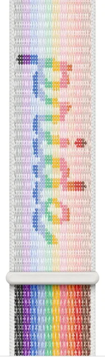 Apple MGXV4ZM/A Correa Deportiva Loop Edition Pride para Apple Watch 44/45/46/49 mm, Cierre de Velcro, Nylon, Multicolor