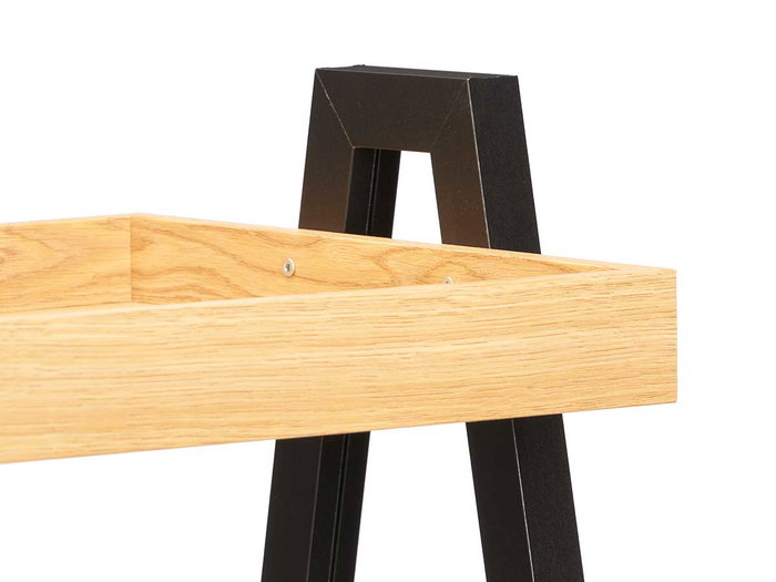 Giftdecor Mesa Auxiliar Patas Negras Madera MDF Marron y Negro 48x35x7.5 cm (Set de 4)