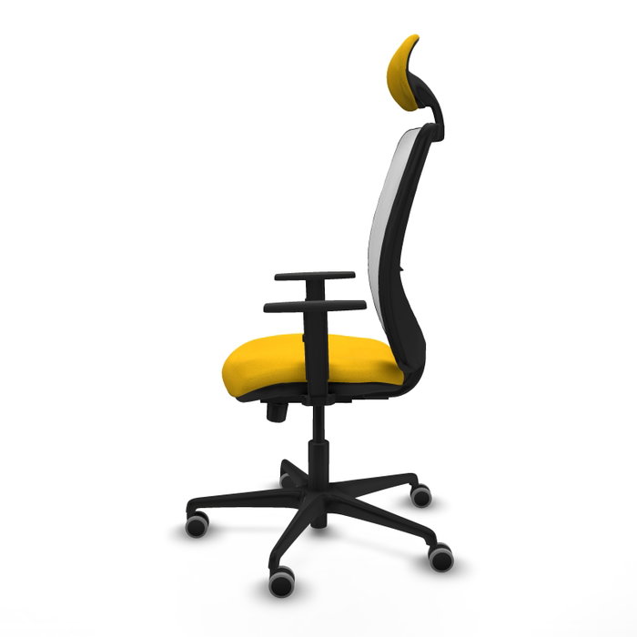 PIQUERAS Y CRESPO Silla de oficina Zulema con mecanismo Sincro/Traslack Amarillo y Blanco