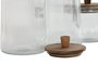 DKD Home Decor Bote Cristal Transparente Acacia 12.7 x 24 x 12.7 cm Set de 3
