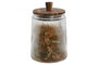 DKD Home Decor Bote Cristal Transparente Acacia 12.7 x 24 x 12.7 cm Set de 3
