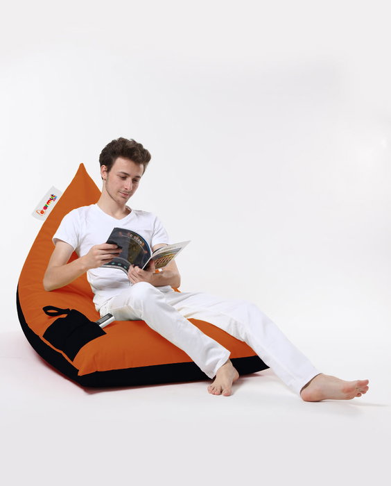 Atelier Del Sofa Pouf Doble Pyramid Naranja Exterior Impermeable Poliestireno Reciclado 145x90x35cm