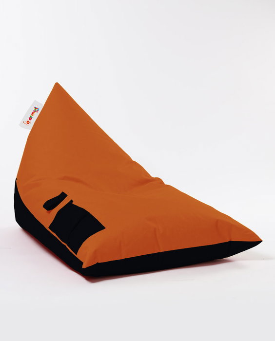 Atelier Del Sofa Pouf Doble Pyramid Naranja Exterior Impermeable Poliestireno Reciclado 145x90x35cm