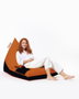 Atelier Del Sofa Pouf Doble Pyramid Naranja Exterior Impermeable Poliestireno Reciclado 145x90x35cm