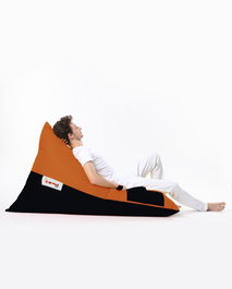 Atelier Del Sofa Pouf Doble Pyramid Naranja Exterior Impermeable Poliestireno Reciclado 145x90x35cm