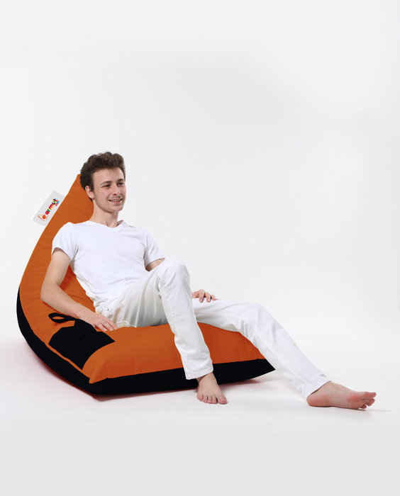 Atelier Del Sofa Pouf Doble Pyramid Naranja Exterior Impermeable Poliestireno Reciclado 145x90x35cm