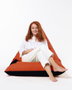 Atelier Del Sofa Pouf Doble Pyramid Naranja Exterior Impermeable Poliestireno Reciclado 145x90x35cm