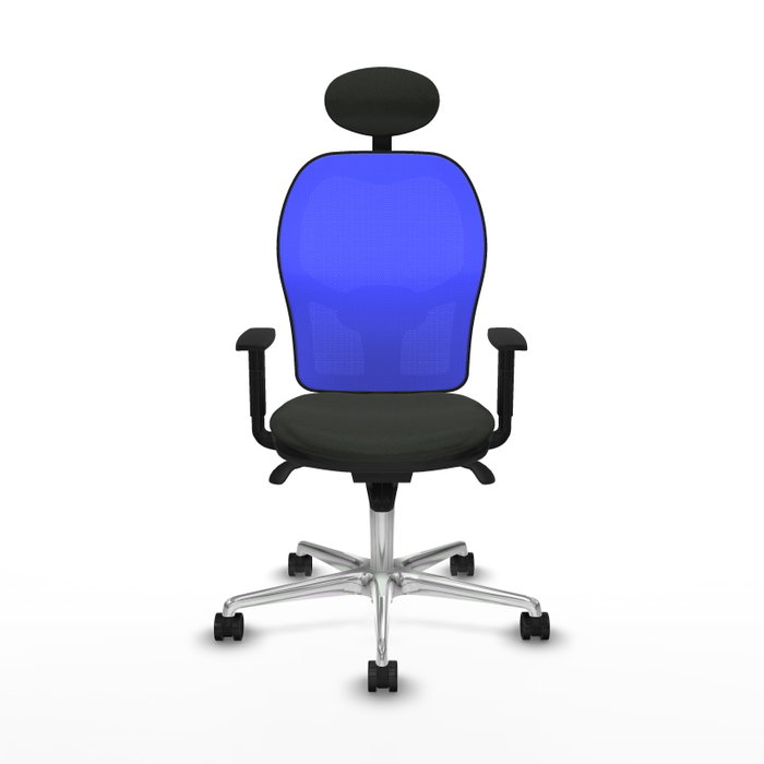 PIQUERAS Y CRESPO Silla de oficina Jorquera con mecanismo Sincro, Malla Azul y Tela Negra