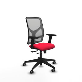 PIQUERAS Y CRESPO Silla de oficina Motilla con mecanismo Sincro/Traslack, Rojo y Gris