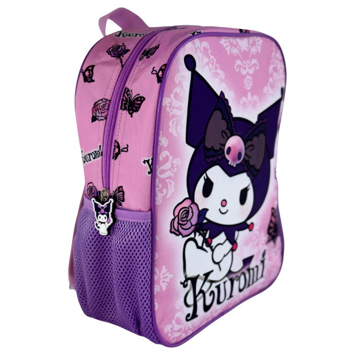 MANENTI Mochila Purple Kuromi Hello Kitty 30cm Tamaño 30x24x9,5cm