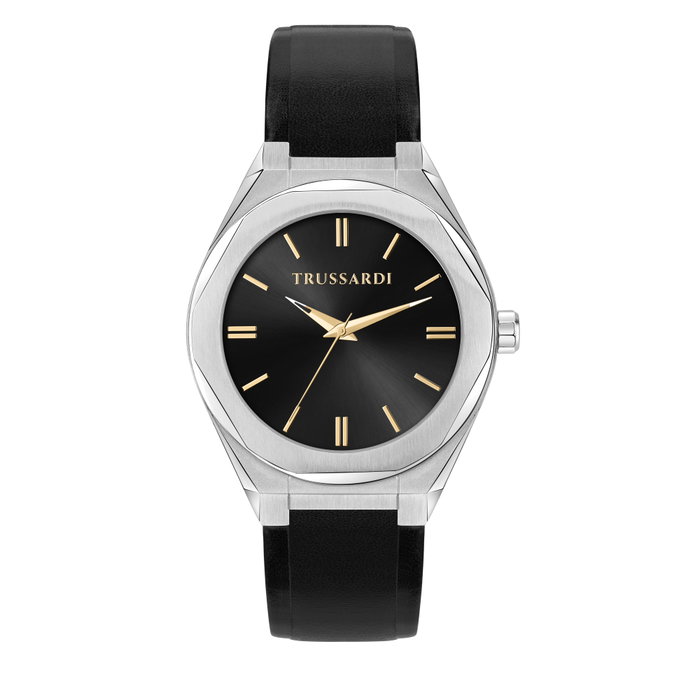 Trussardi R2451156001 con correa de cuero negro Trussardi R2451156001 con correa de cuero negro