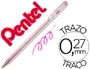 Pentel Bolígrafo BK-77 Rosa, Tinta a Base de Aceite, Punta Metálica 0.7mm, Trazo 0.27mm