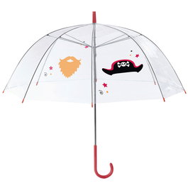 Entre Temps Paraguas Infantil Diámetro 62 cm Transparente Dibujos Pirata Princesa Indio Original Divertido