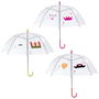Entre Temps Paraguas Infantil Diámetro 62 cm Transparente Dibujos Pirata Princesa Indio Original Divertido