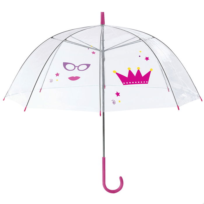 Entre Temps Paraguas Infantil Diámetro 62 cm Transparente Dibujos Pirata Princesa Indio Original Divertido