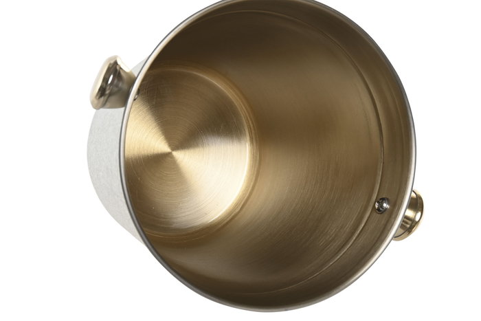 DKD Home Decor Cubitera Inox 17x14x13 Rugoso Blanco