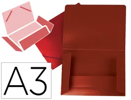 Liderpapel Carpeta Portadocumentos Solapas Polipropileno DIN A3 Rojo Lomo Flexible