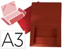 Liderpapel Carpeta de solapas DIN A3 Rojo translúcido