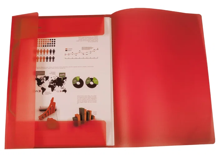 Liderpapel Carpeta de solapas DIN A3 Rojo translúcido