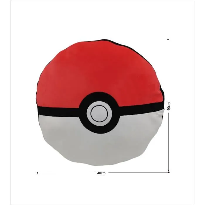 Pokemon POK3700891706674 Cojín Redondo Poké-ball de Microfibra 40 cm