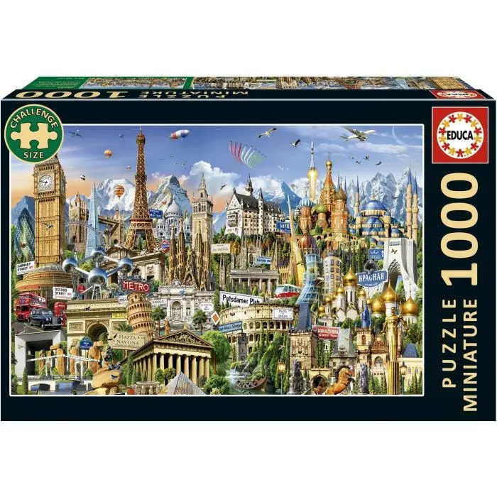 Educa EDU1748018663737 Puzzle Símbolos de la Europa en Miniatura 1000 Piezas 62,5 x 30 cm a partir de 12 años Educa EDU1748018663737 Puzzle Símbolos de la Europa en Miniatura 1000 Piezas 62,5 x 30 cm a partir de 12 años