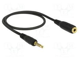 DeLOCK 85700 Cable de extensión de audio 3,5 mm 5 pines, 0,5 m, Negro