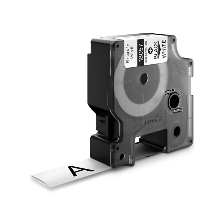 Dymo RhinoPRO Tubo Termorretractil 19mm x 1,5m Negro sobre Blanco