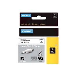 Dymo RhinoPRO Tubo Termorretractil 19mm x 1,5m Negro sobre Blanco