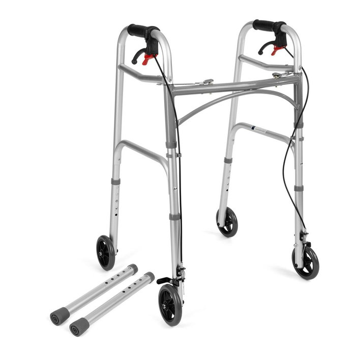 Silla de ruedas de cuatro ruedas con frenos timago jmc-c 3223 plata Silla de ruedas de cuatro ruedas con frenos timago jmc-c 3223 plata