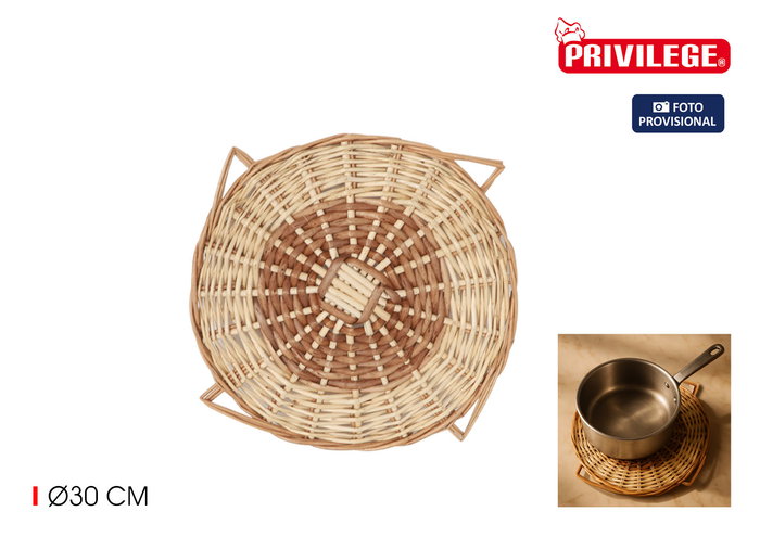 Inde Salvamantel Mimbre Redondo 30 cm con Asas Privilege (12 Unidades) Inde Salvamantel Mimbre Redondo 30 cm con Asas Privilege (12 Unidades)