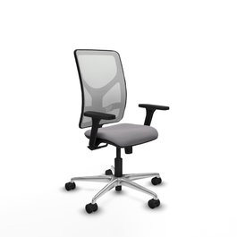 PIQUERAS Y CRESPO Silla de oficina Motilla con mecanismo Sincro, Gris y Blanco